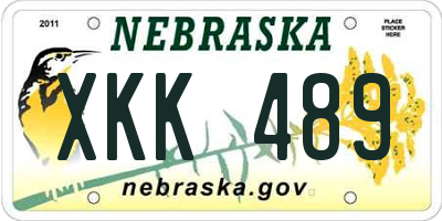 NE license plate XKK489