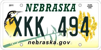 NE license plate XKK494