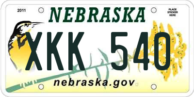 NE license plate XKK540