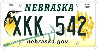 NE license plate XKK542