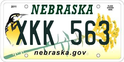 NE license plate XKK563