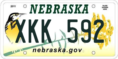 NE license plate XKK592