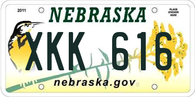 NE license plate XKK616