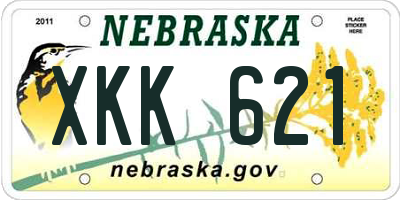 NE license plate XKK621
