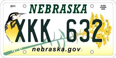 NE license plate XKK632