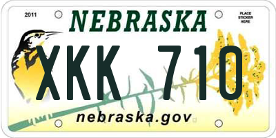 NE license plate XKK710
