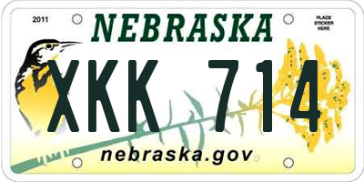 NE license plate XKK714