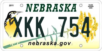 NE license plate XKK754