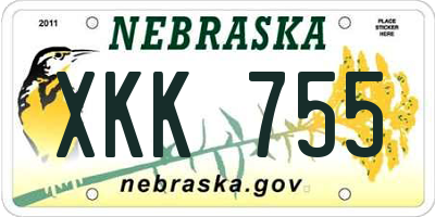 NE license plate XKK755