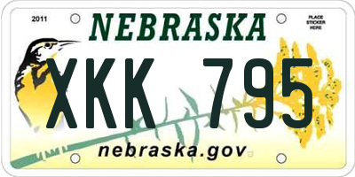 NE license plate XKK795