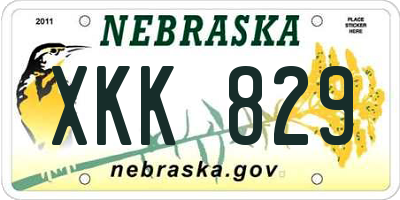 NE license plate XKK829