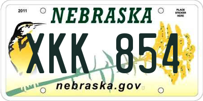NE license plate XKK854