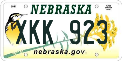 NE license plate XKK923