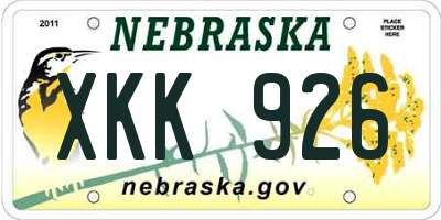 NE license plate XKK926