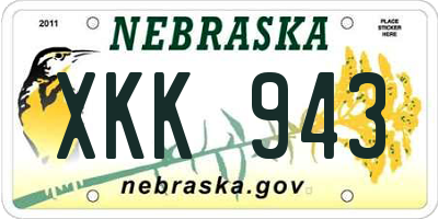 NE license plate XKK943