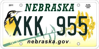 NE license plate XKK955