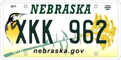 NE license plate XKK962