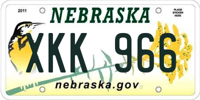 NE license plate XKK966