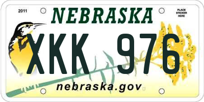 NE license plate XKK976