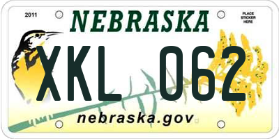 NE license plate XKL062