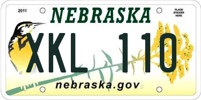 NE license plate XKL110