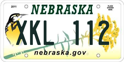 NE license plate XKL112