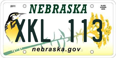NE license plate XKL113