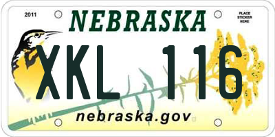 NE license plate XKL116