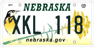 NE license plate XKL118