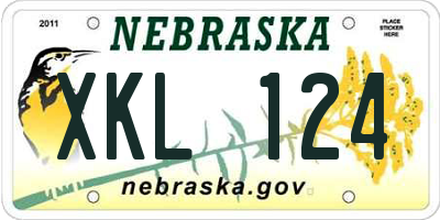 NE license plate XKL124