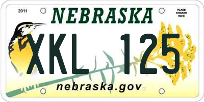 NE license plate XKL125