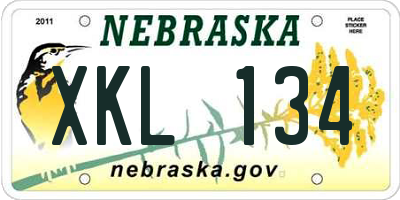 NE license plate XKL134