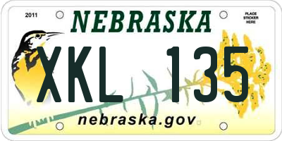 NE license plate XKL135