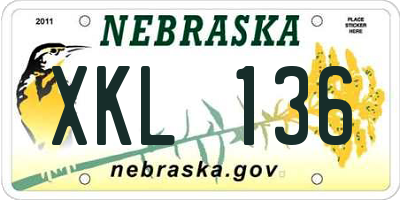 NE license plate XKL136