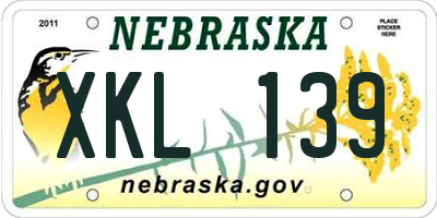 NE license plate XKL139