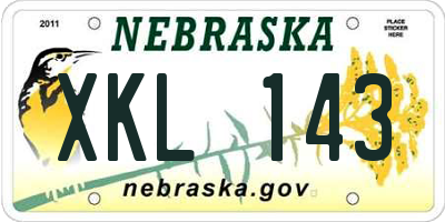 NE license plate XKL143