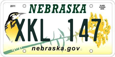 NE license plate XKL147