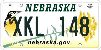 NE license plate XKL148