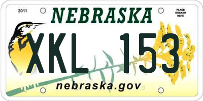 NE license plate XKL153