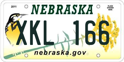 NE license plate XKL166