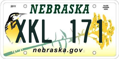 NE license plate XKL171