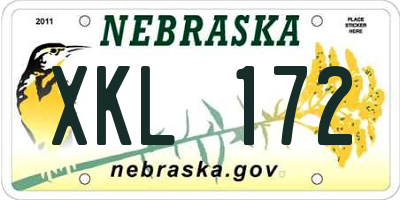 NE license plate XKL172
