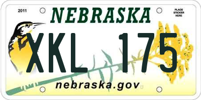 NE license plate XKL175