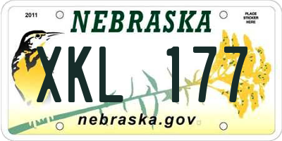 NE license plate XKL177