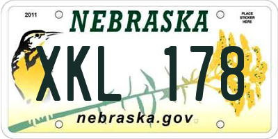 NE license plate XKL178