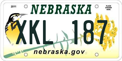 NE license plate XKL187