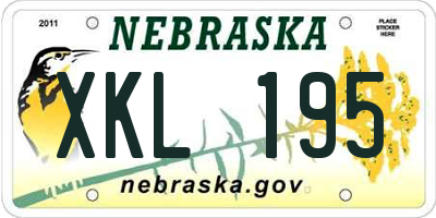 NE license plate XKL195