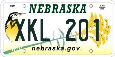 NE license plate XKL201
