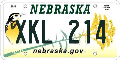 NE license plate XKL214