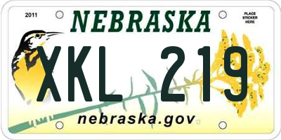NE license plate XKL219